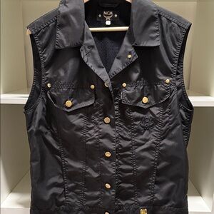MCM Black Vest with Gold Accents